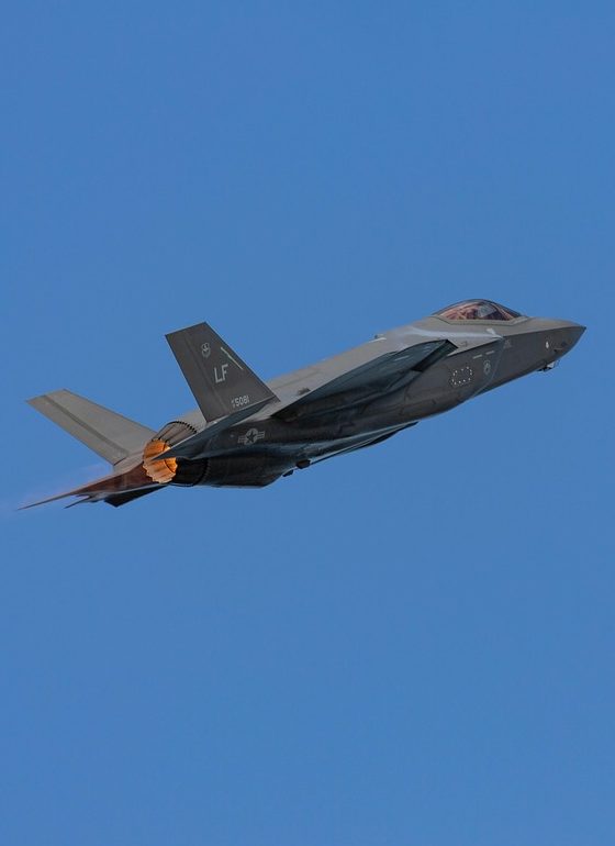 fighter, jet, f-35, aircraft, blue sky, plane, aviation, airplane, flight, flying, defense, military, stealth, f-35b, f-35a, sky, nature, blue, afterburner